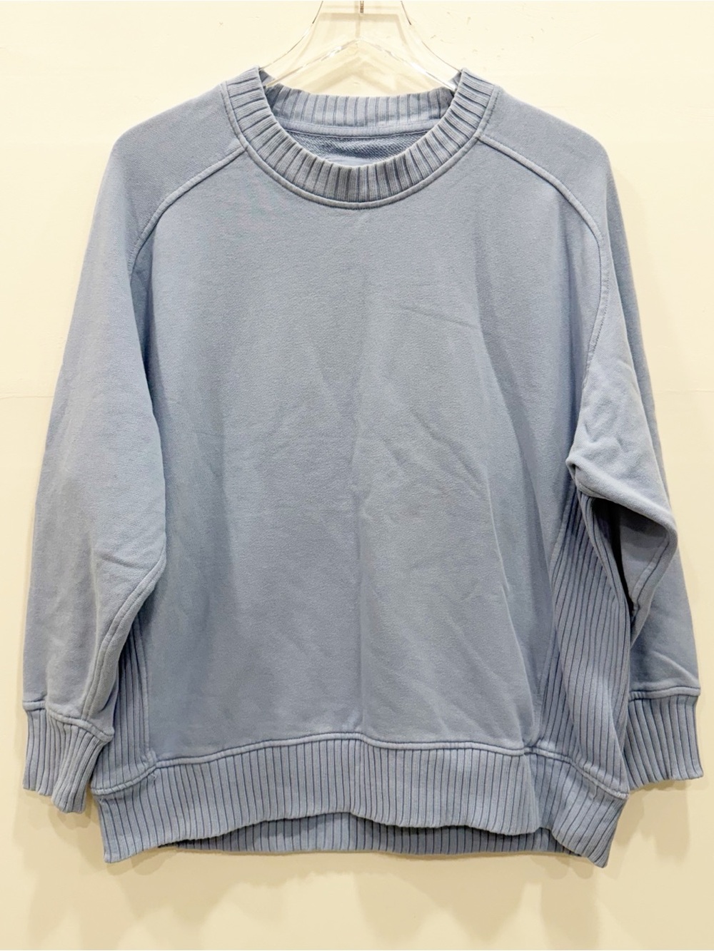 Aerie Light Blue Crewneck Sweatshirt Cotton Blend XS - Picture 2 of 6